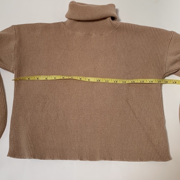 Gently used junior turtleneck sweater, size large, tan color - Picture 5 of 6